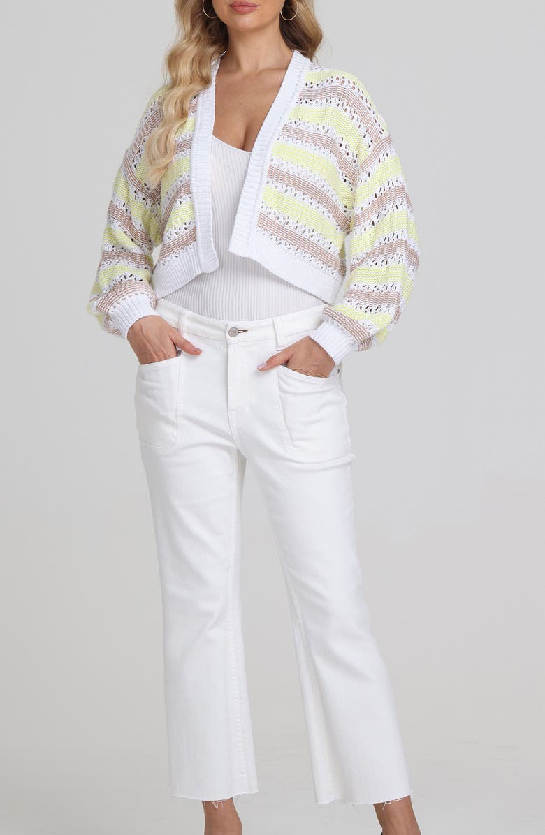 525 Zoe Open Stitch Crop Cardigan, Alternate, color, 