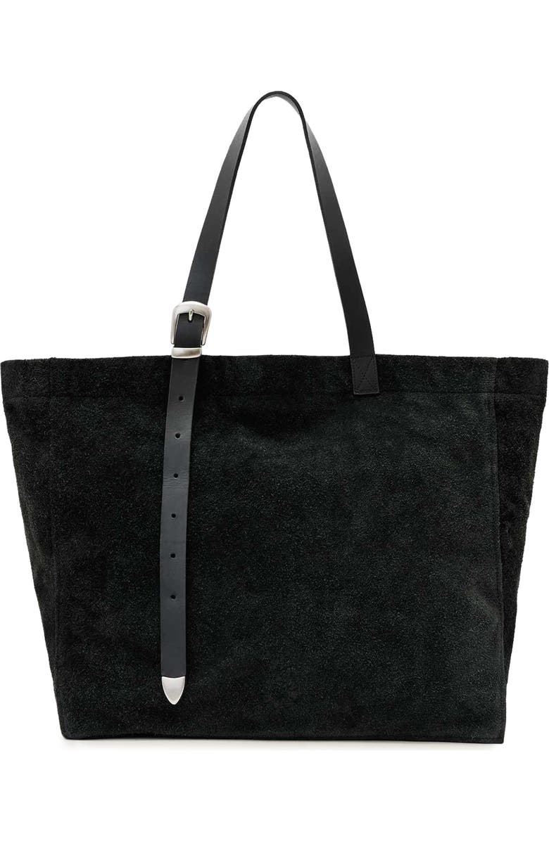 AllSaints Haven Leather Tote, Main, color, Black