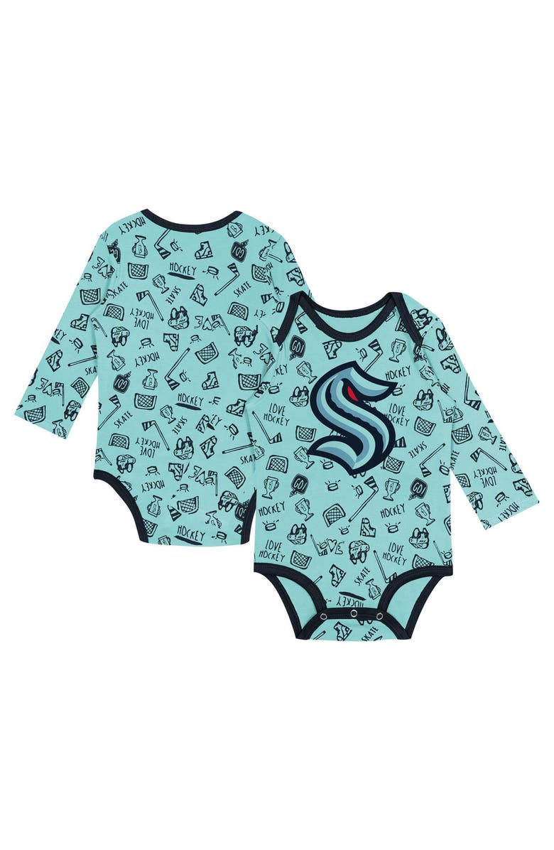 Outerstuff Infant Light Blue Seattle Kraken Dynamic Defender Long Sleeve Bodysuit, Alternate, color, Light Blue