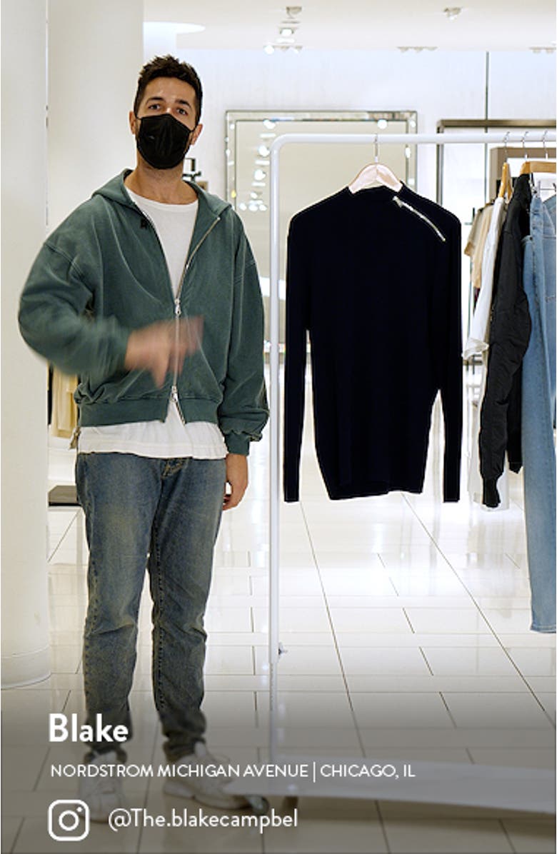 Mock Neck Shoulder Zip Sweater, sales video thumbnail