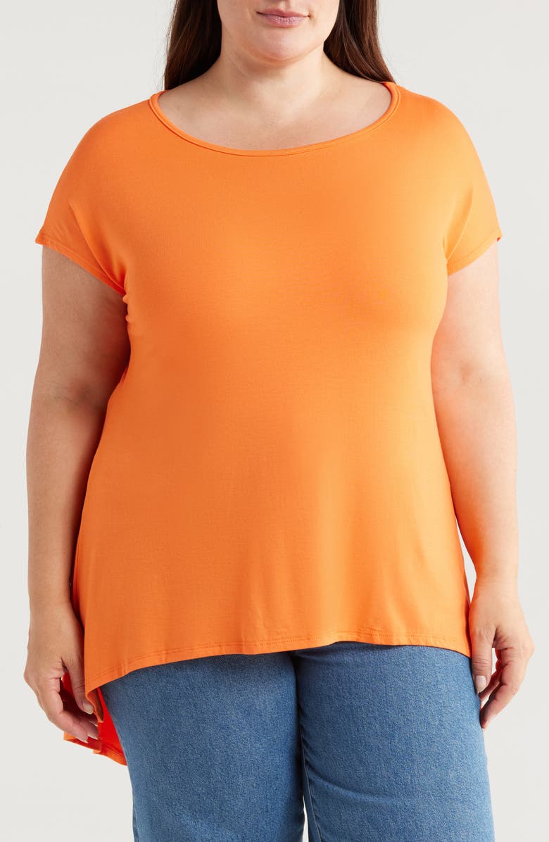 24seven Comfort Apparel High-Low Jersey T-Shirt, Main, color, Orange