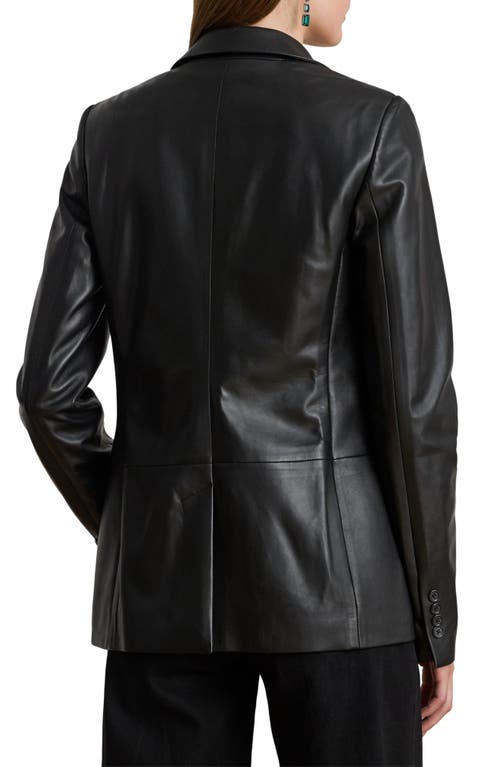 Ralph Lauren Lauren Leather Blazer In Black