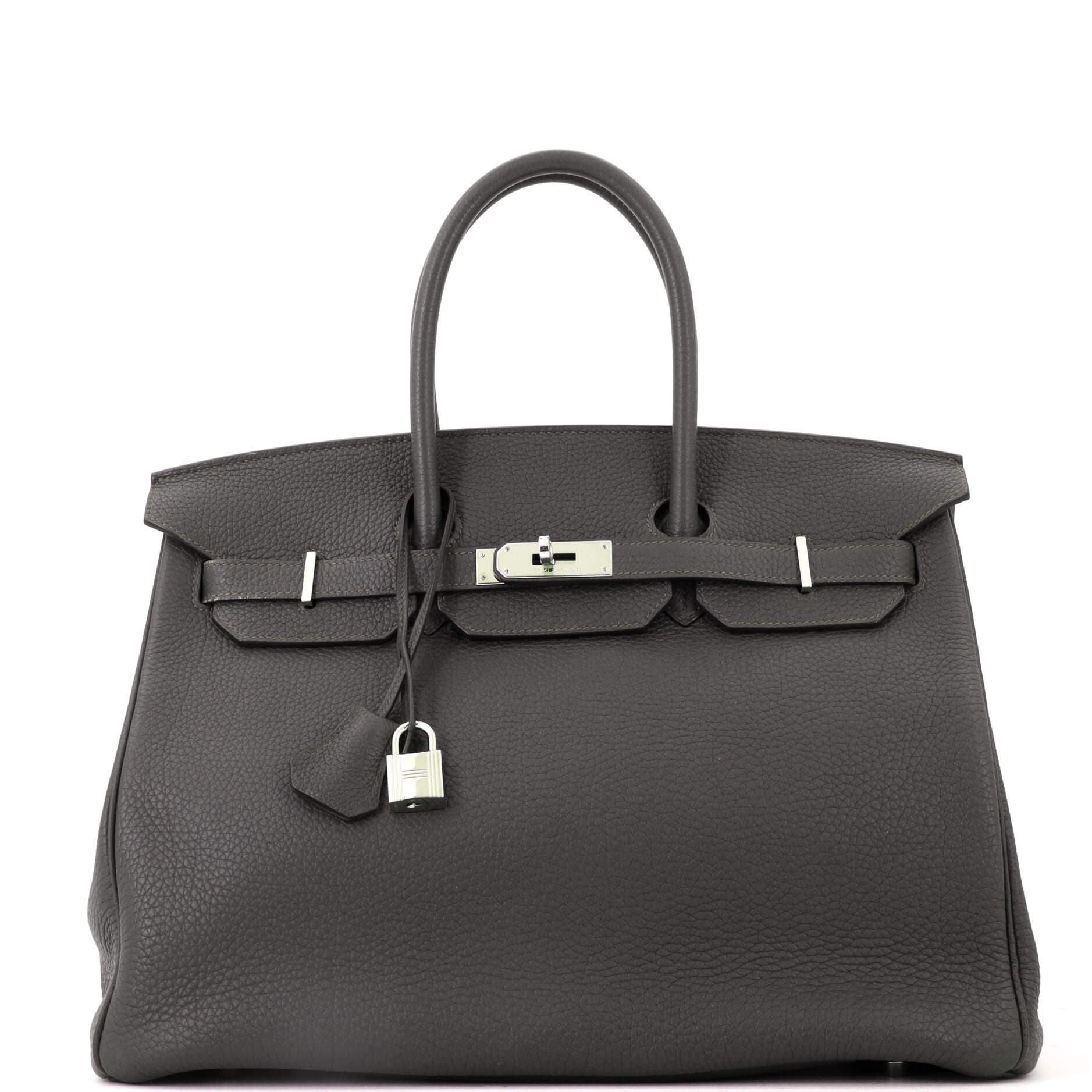 Birkin Handbag Green Togo with Palladium Hardware 35, Main, color, Grey