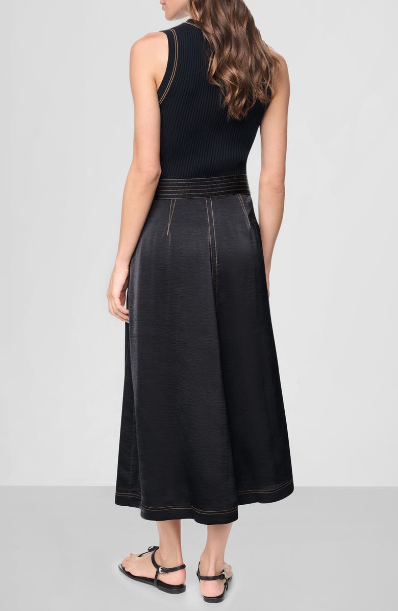 DKNY SPORTSWEAR Satin Midi Skirt, Alternate, color, Black
