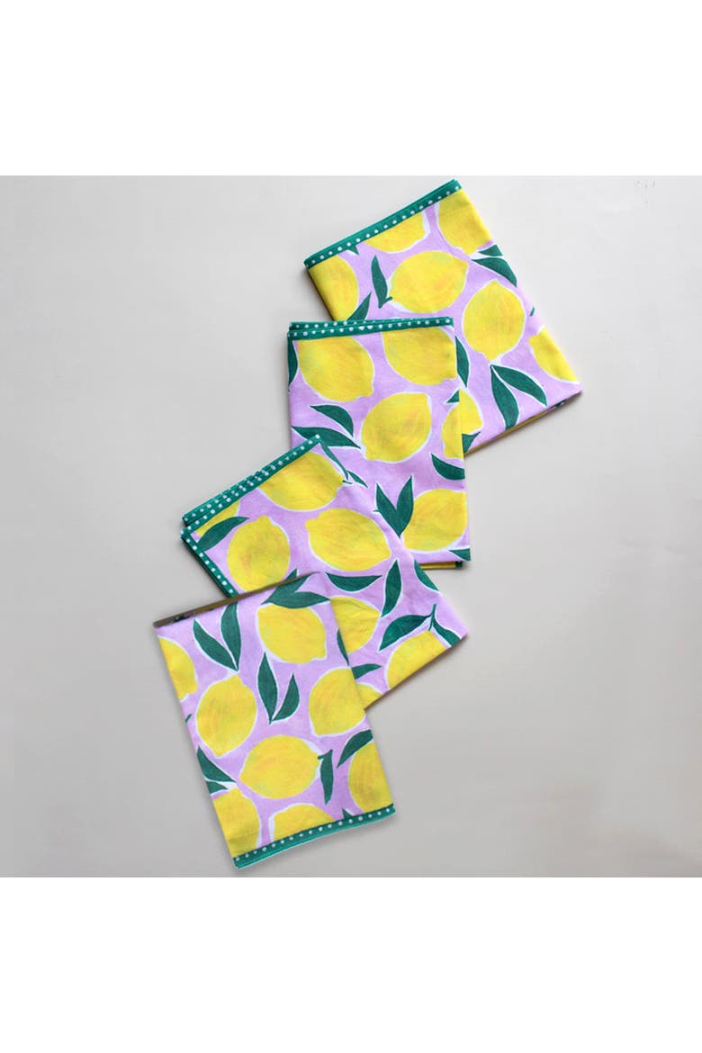 Lemon Print Organic Napkins - Set of 4, Alternate, color, Multi