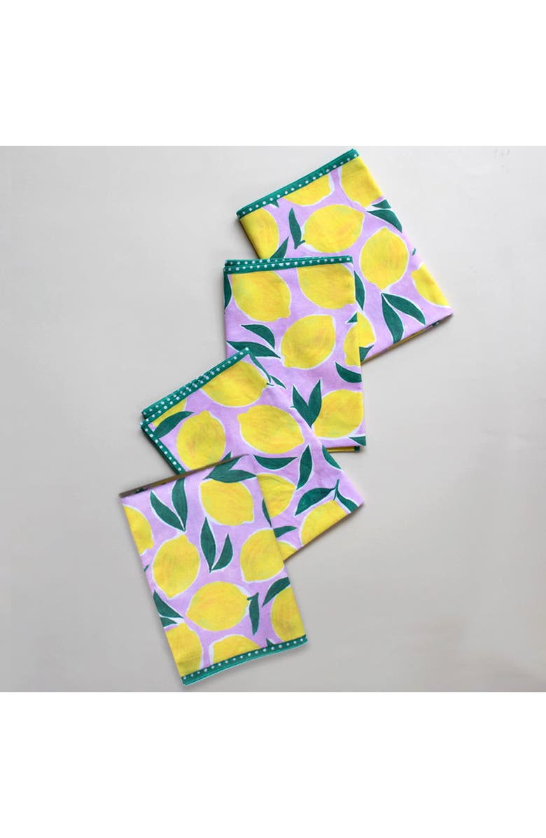 Supra Endura Lemon Print Organic Napkins - Set of 4, Alternate, color, Multi
