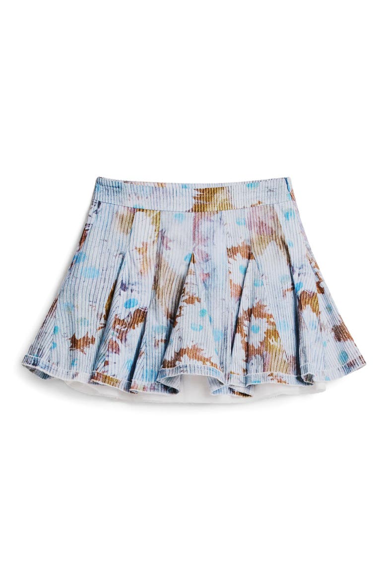 Floral Cotton Rib Knit Crop Miniskirt, Alternate, color, BLUE