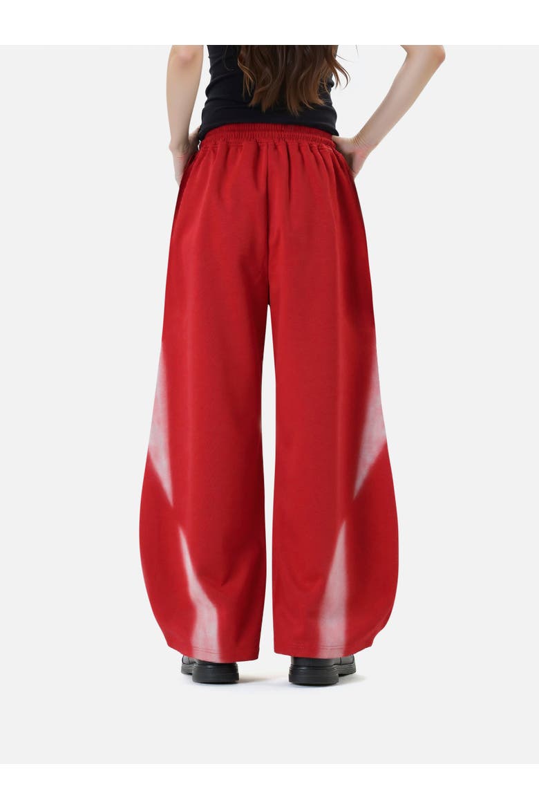 Inkjet Print Super Baggy Sweatpants, Alternate, color, Red