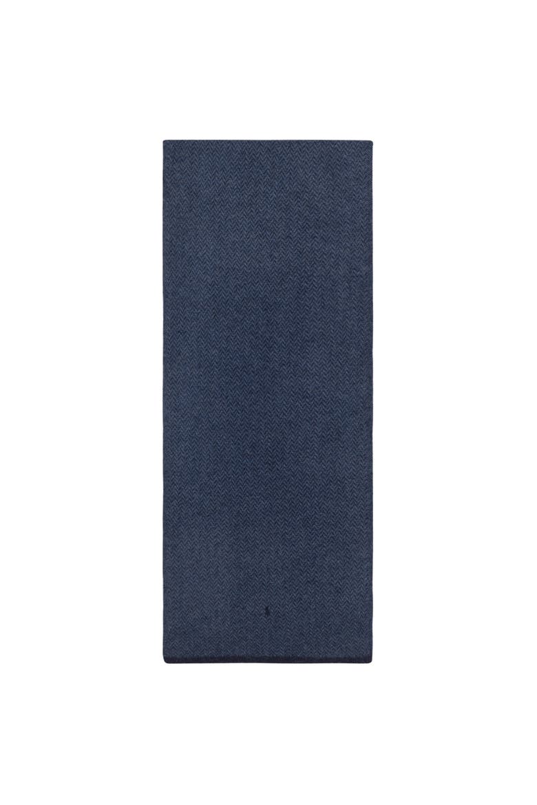Knit Menswear Scarf, Alternate, color, Navy Herringbone