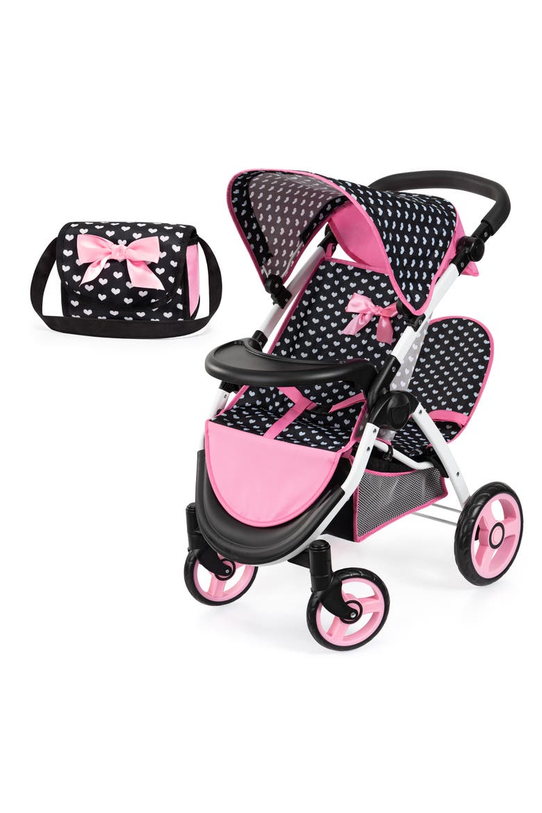 Twin Dolls Stroller, Seats 2 Dolls Up to 18 Inches, Ages 3+, Main, color, Multicolored