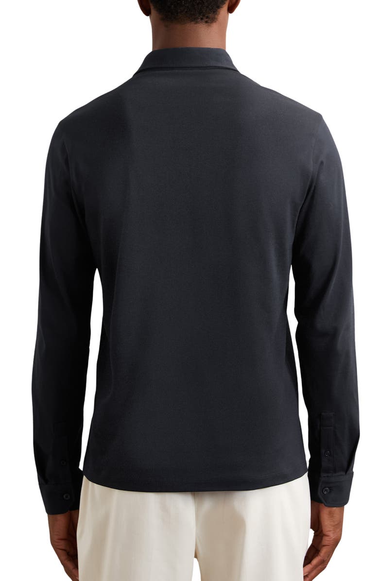 Reiss Portofino Long Sleeve Supima<sup>®</sup> Cotton Polo, Alternate, color, Navy
