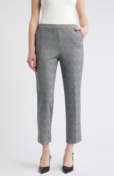 High Waist Pull-On Straight Leg Pants (Petite)