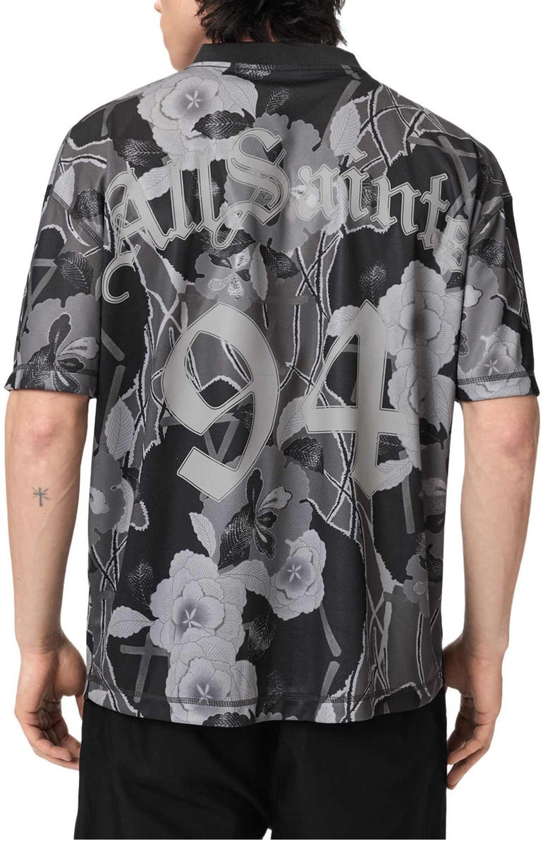 AllSaints Puerto Soccer Jersey, Alternate, color, Jet Black