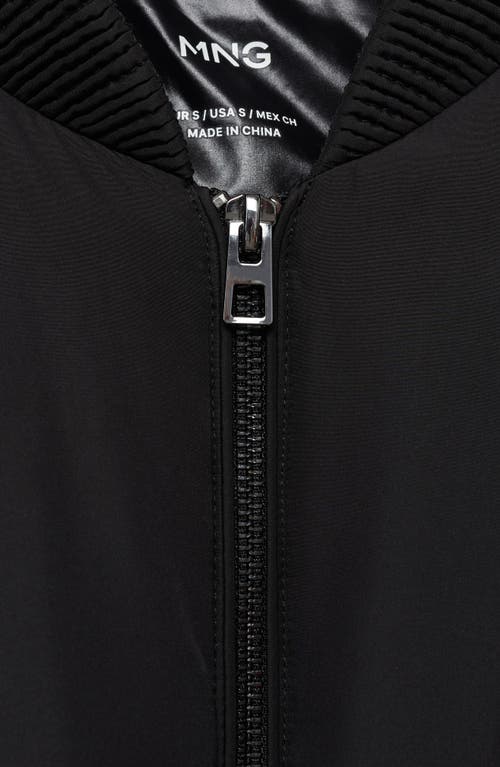 Mango Insulated Bomber Jacket In Black