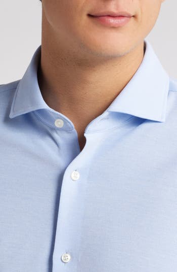 Hank Slim Fit Solid Performance Cotton Piqué Dress Shirt