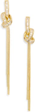 EYE CANDY LOS ANGELES Talia Cubic Zirconia Knot Chain Drop Earrings