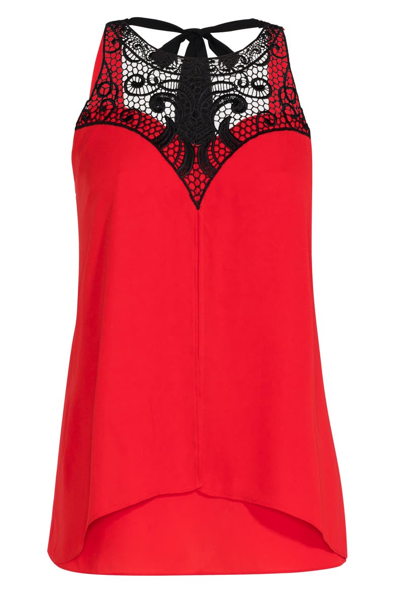 Layered Motif Lace Detail Tiered Top, Alternate, color, SALSA