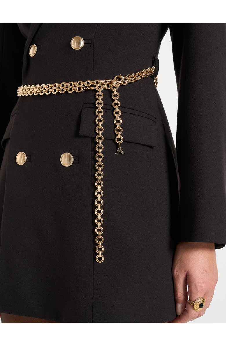 Manière De Voir Zara Double Breasted Blazer Dress With Chain, Alternate, color, Black