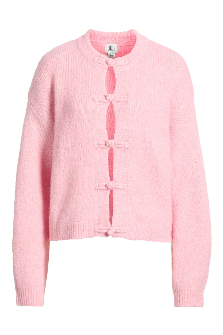 Knot Fastening Cardigan, Alternate, color, PINK