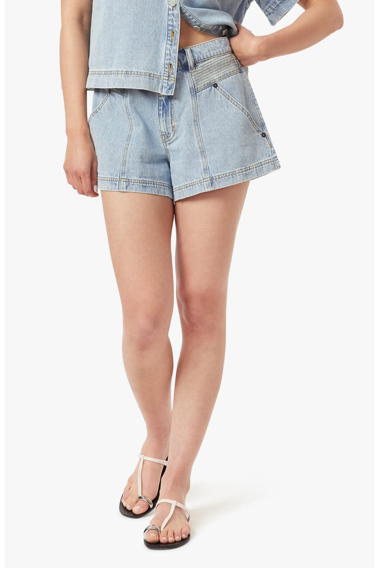 High Rise Utility Denim Shorts, Main, color, ATLANTIC