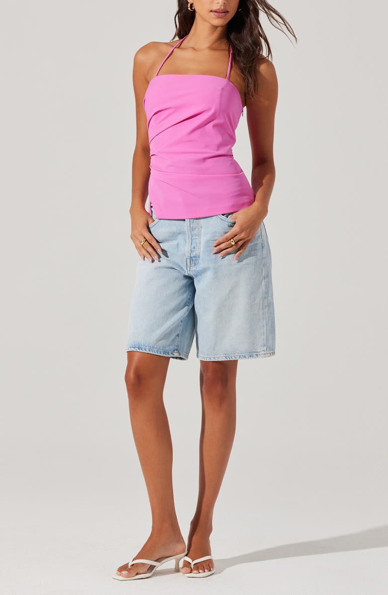 ASTR the Label Mel Side Ruched Halter Top, Alternate, color, Pink