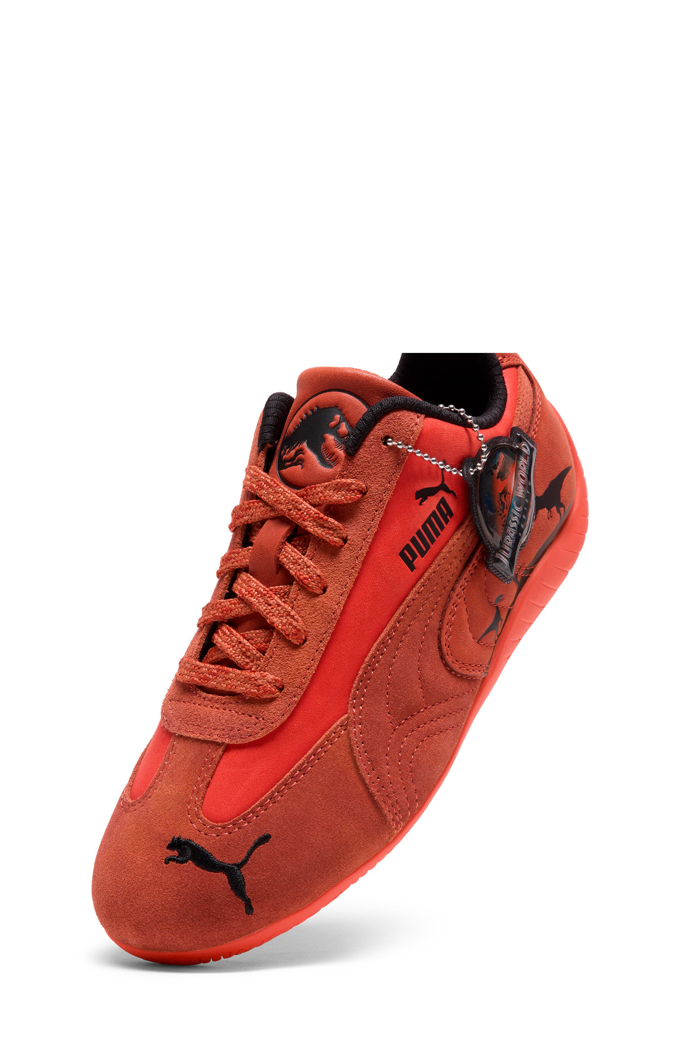 PUMA Kids' Jurassic World Speedcat Sneaker, Alternate, color, Candy Apple/ Bordeaux Red