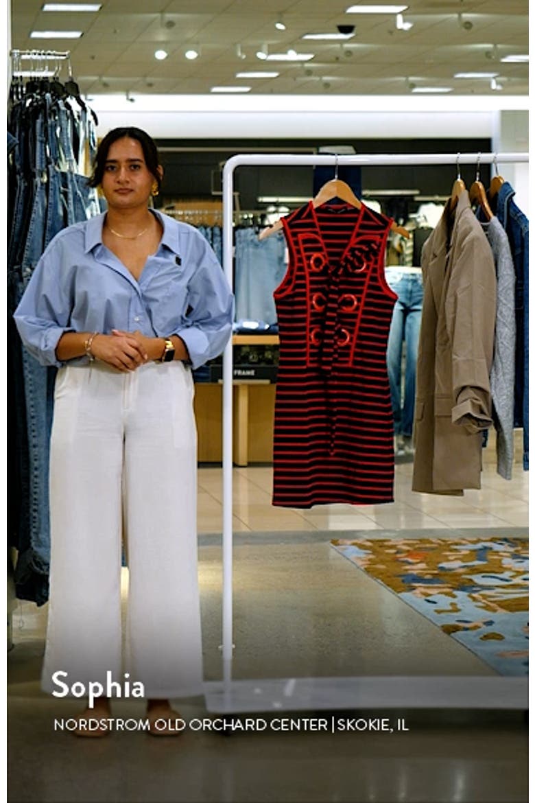 Stripe Lace-Up Shift Dress video