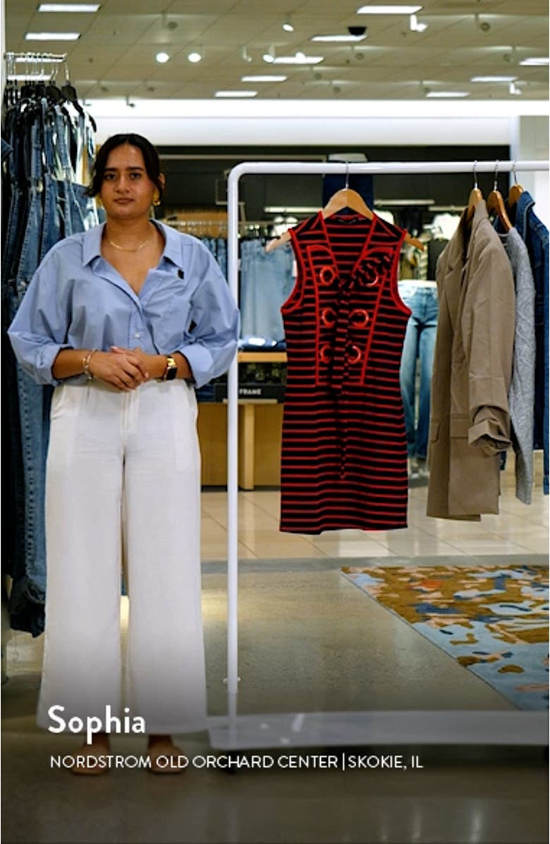 Stripe Lace-Up Shift Dress, sales video thumbnail