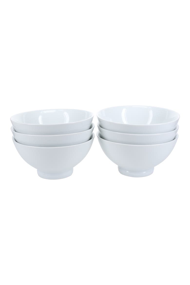 Set of 6 Noodle Bowls, Alternate, color, WHITE