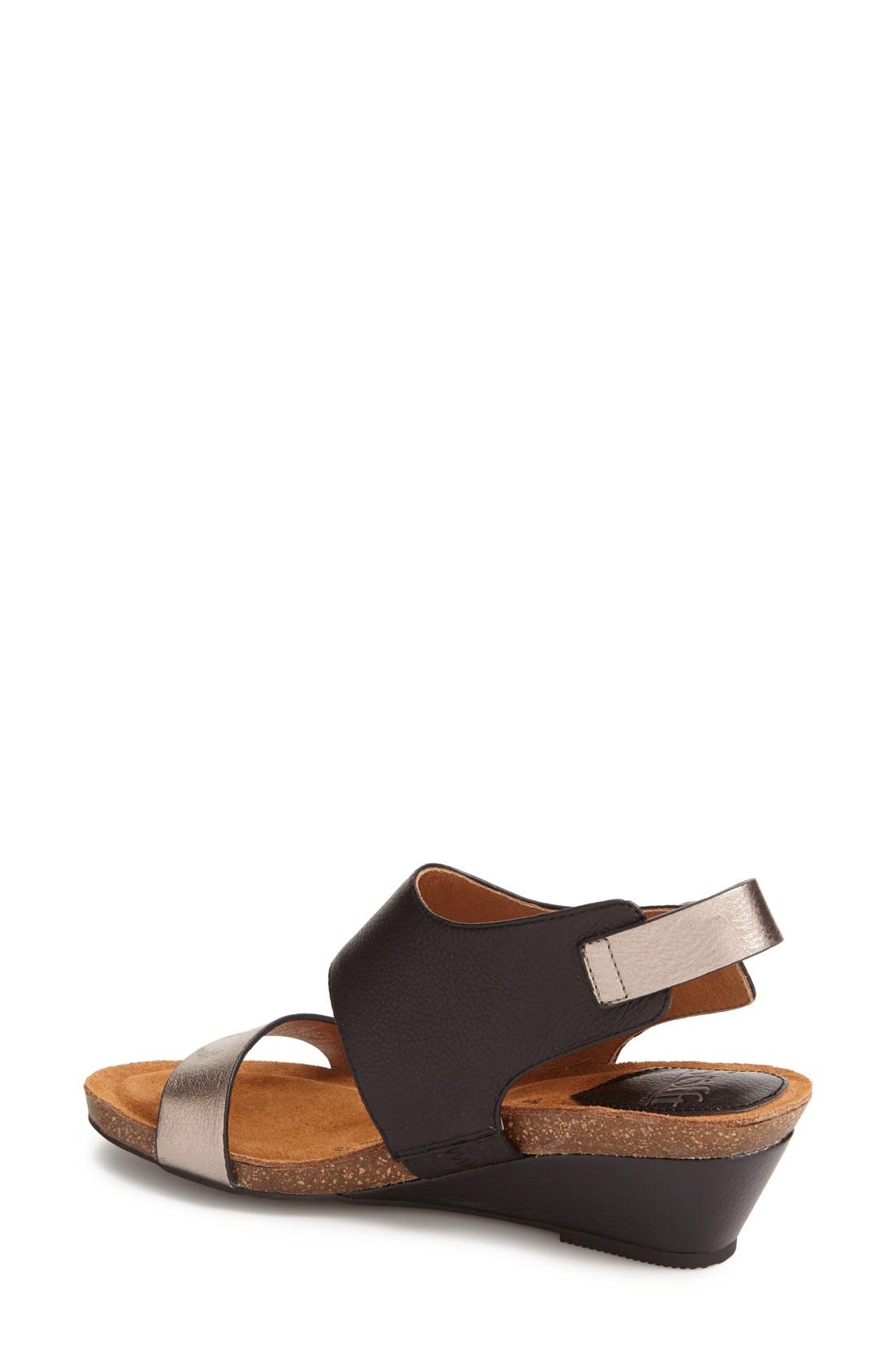 'Vanita' Leather Sandal, Alternate, color, BLACK/ ANTHRACITE