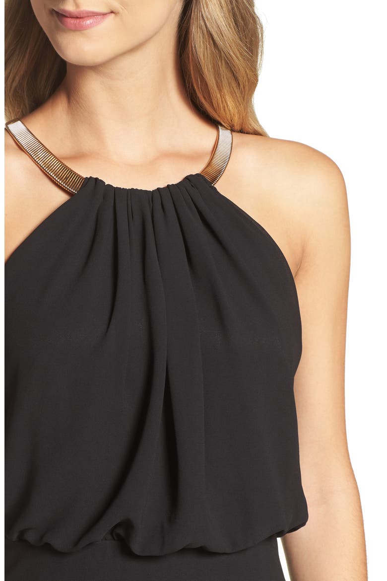 Chiffon Ruffle Gown, Alternate, color, BLACK