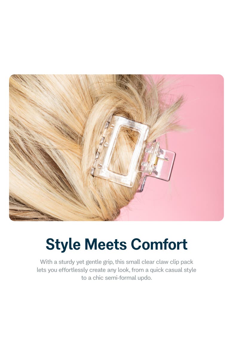 Gimme Beauty Claw Clips for Fine Hair 3pk, Assorted Clear, Alternate, color, Metallic Silver