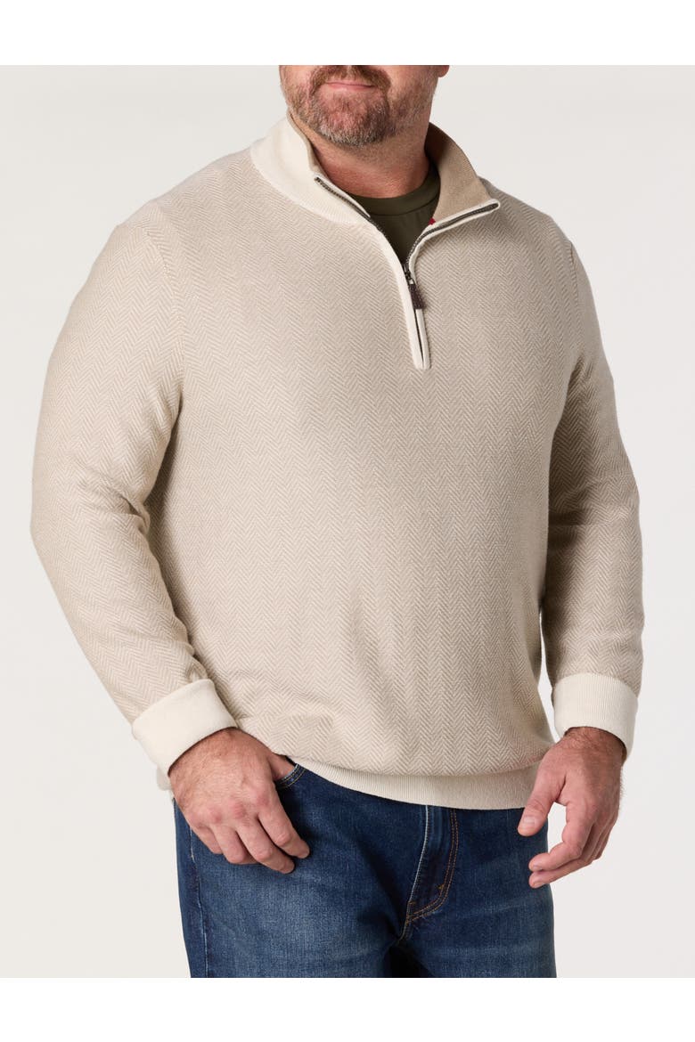 Big & Tall Navtech jacquard 1/4-Zip Pullover, Main, color, NATURAL