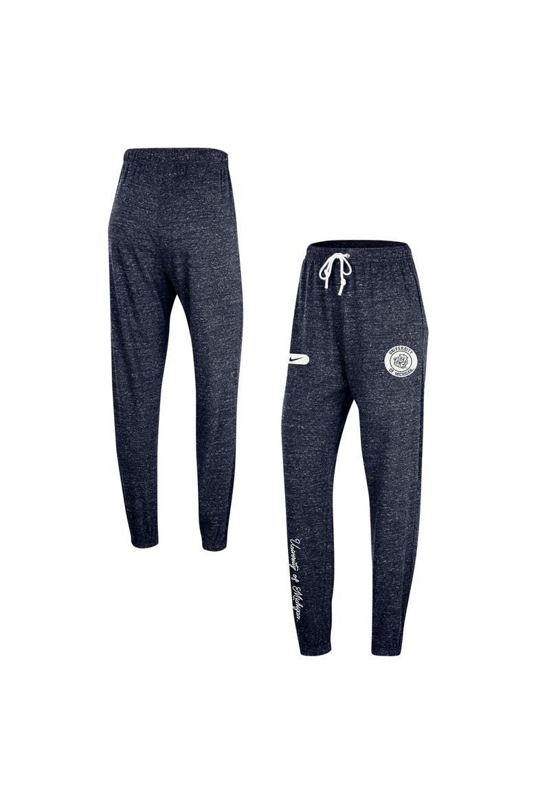 Women's Nike Navy Michigan Wolverines Gym Vintage Multi-Hit Jogger Pants, Main, color, Navy