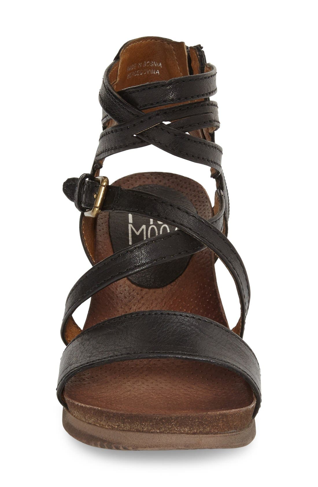 Shay Strappy Wedge Sandal, Alternate, color, BLACK