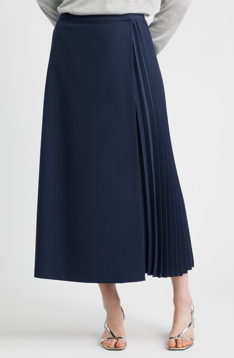 Nordstrom Mixed Media Maxi Skirt, Main, color, Navy Night
