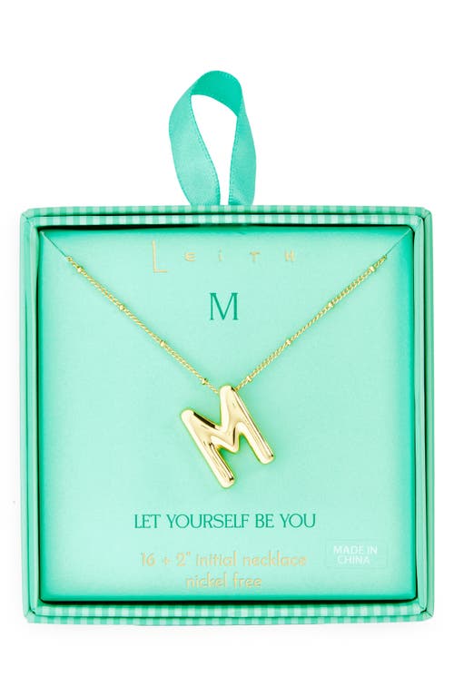 Leith 3d Initial Pendant Necklace In Gold