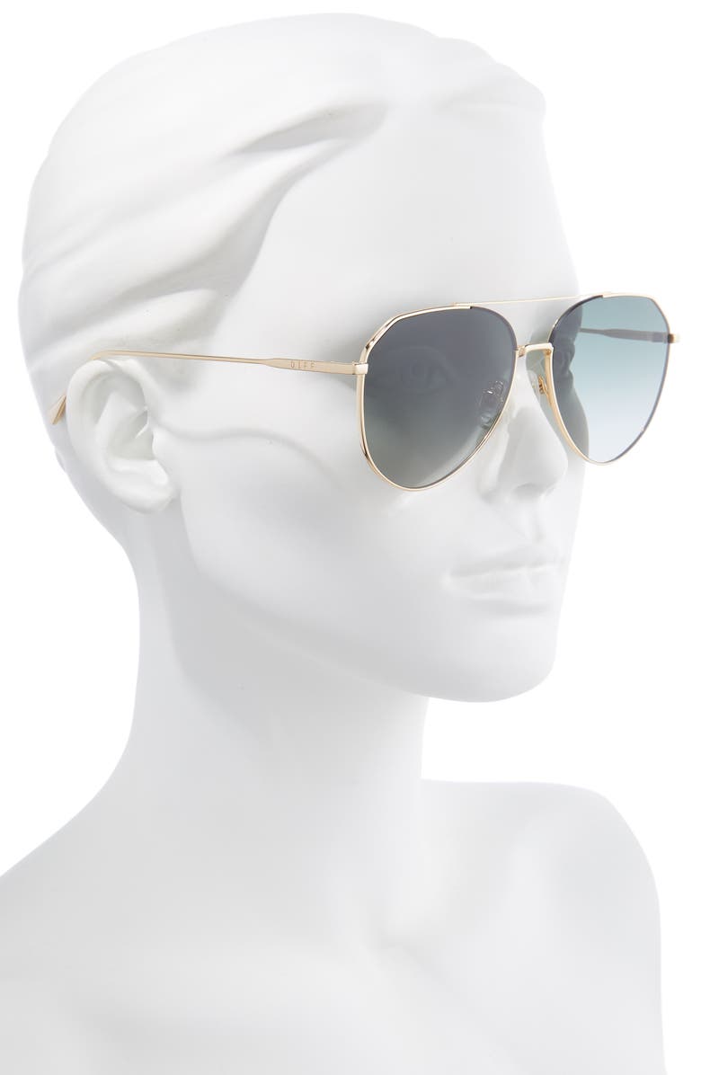 DIFF Dash 60mm Polarized Aviator Sunglasses, Alternate, color,