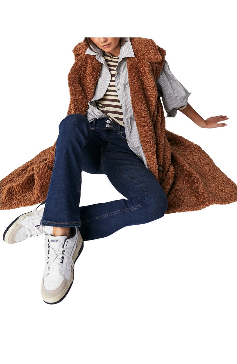 Free People Cozy Time Faux Fur Longline Vest, Alternate, color, 