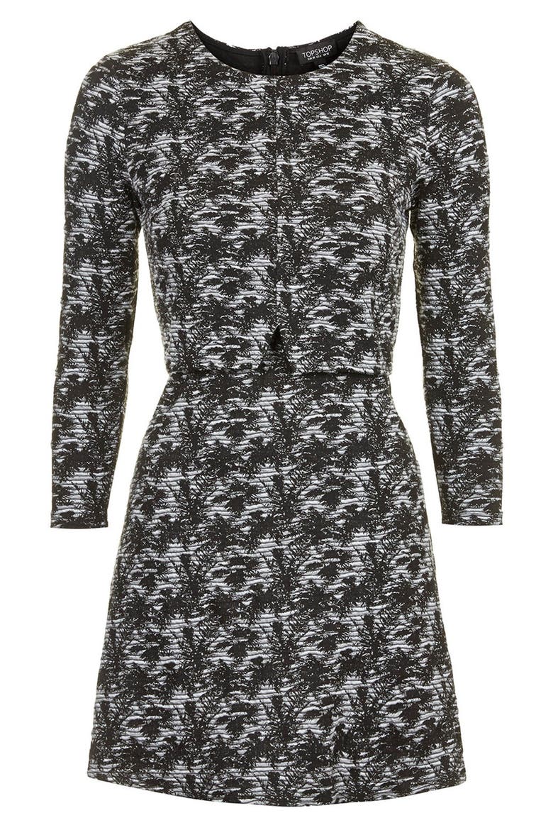 Jacquard Overlay Dress, Alternate, color, BLACK