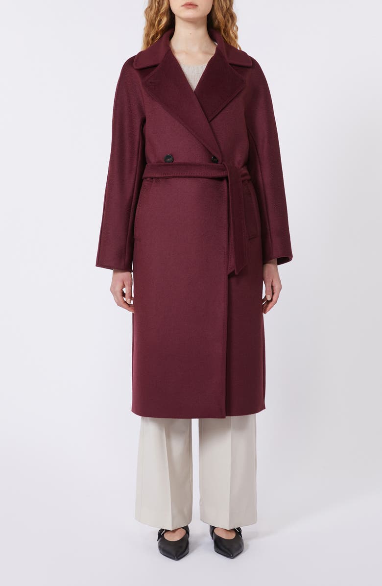 Weekend Max Mara Dresina Wool Trench Coat, Main, color, Bordeaux