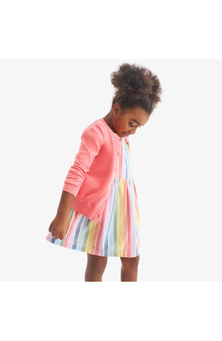 Primary Kids Picnic Dress, Alternate, color, Rainbow Sunrise Stripe