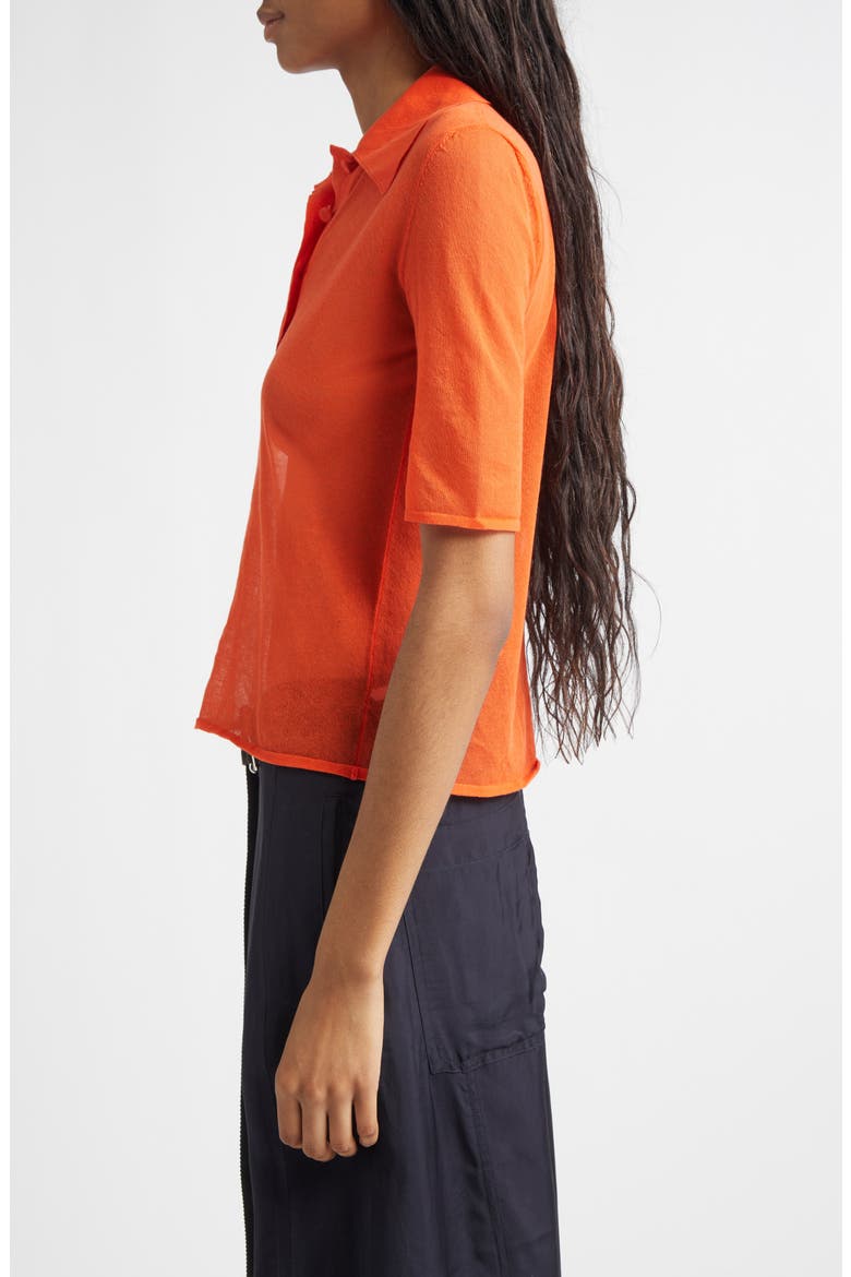Cotton Blend Polo Sweater, Alternate, color, POPPY