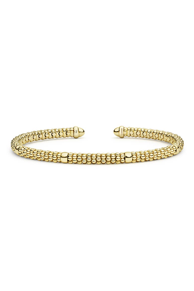 Signature Caviar Mini Versa Torque Bracelet, Alternate, color, GOLD