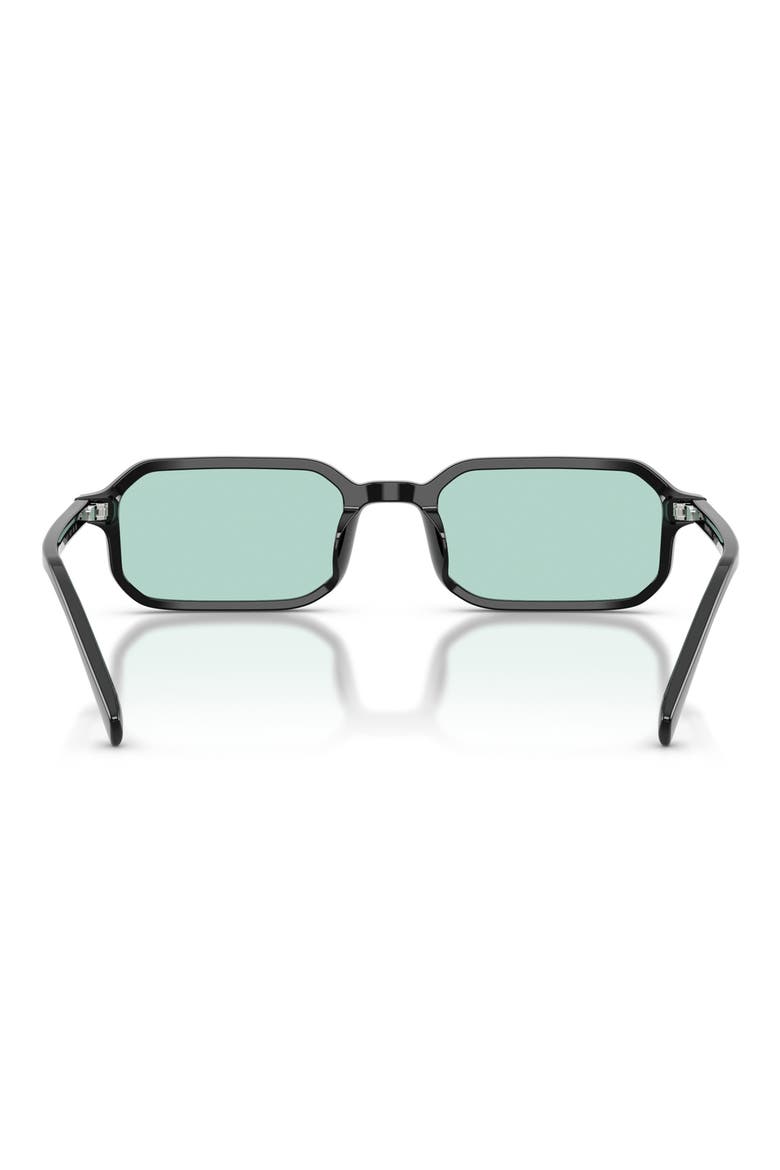 54mm Rectangle Sunglasses, Alternate, color, SHINY BLACK / LIGHT AZURE