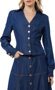 CIEBON Kaylee Princess Seam Denim Button-Up Shirt