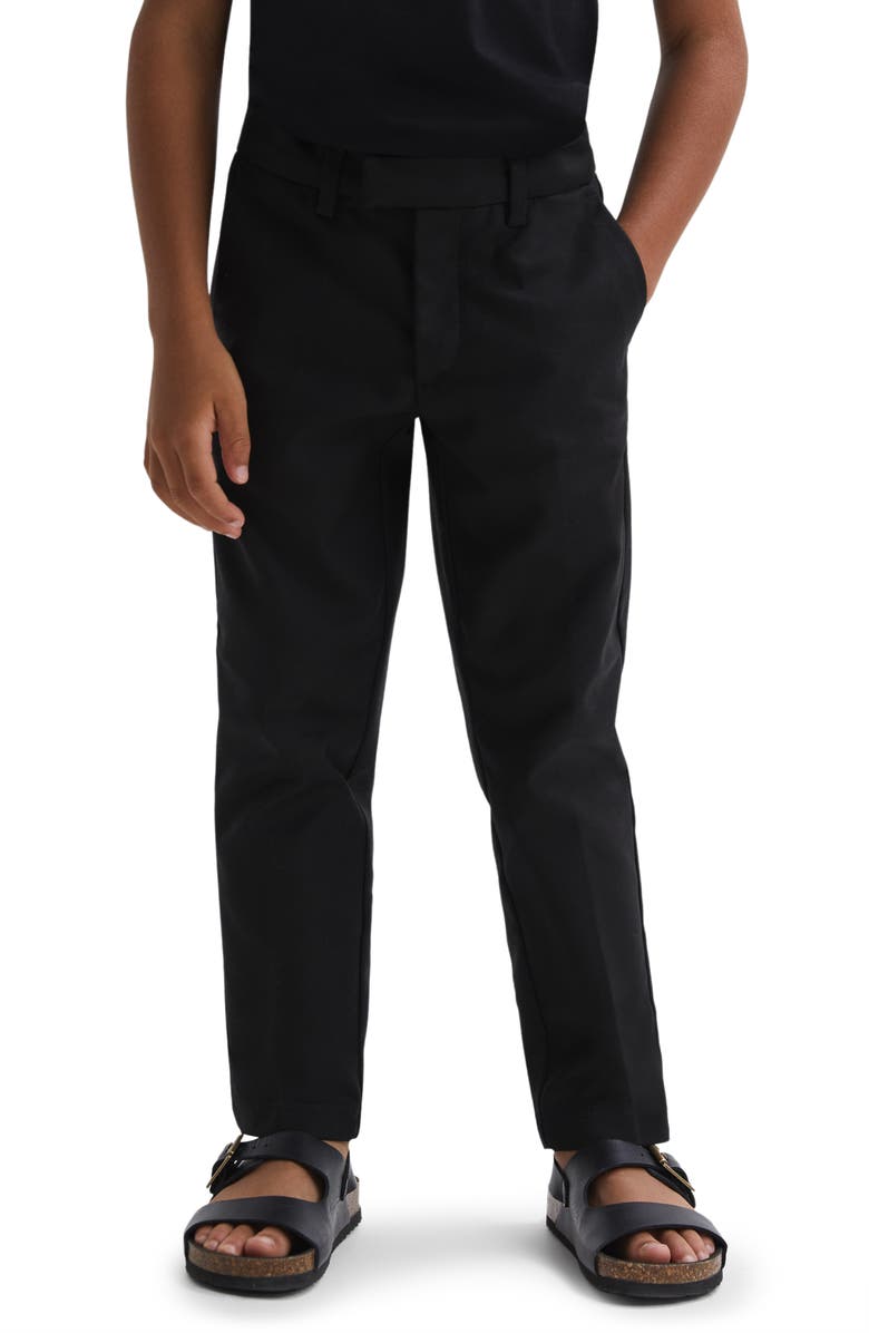 Reiss Kids' Eastbury Stretch Cotton Pants, Alternate, color, Black
