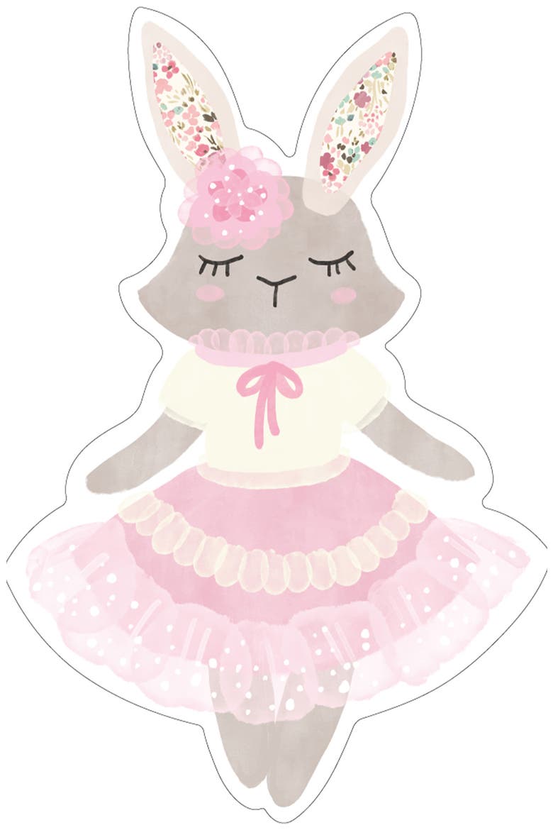 Ballerina Bunny Vinyl Mat, Main, color, WHITE