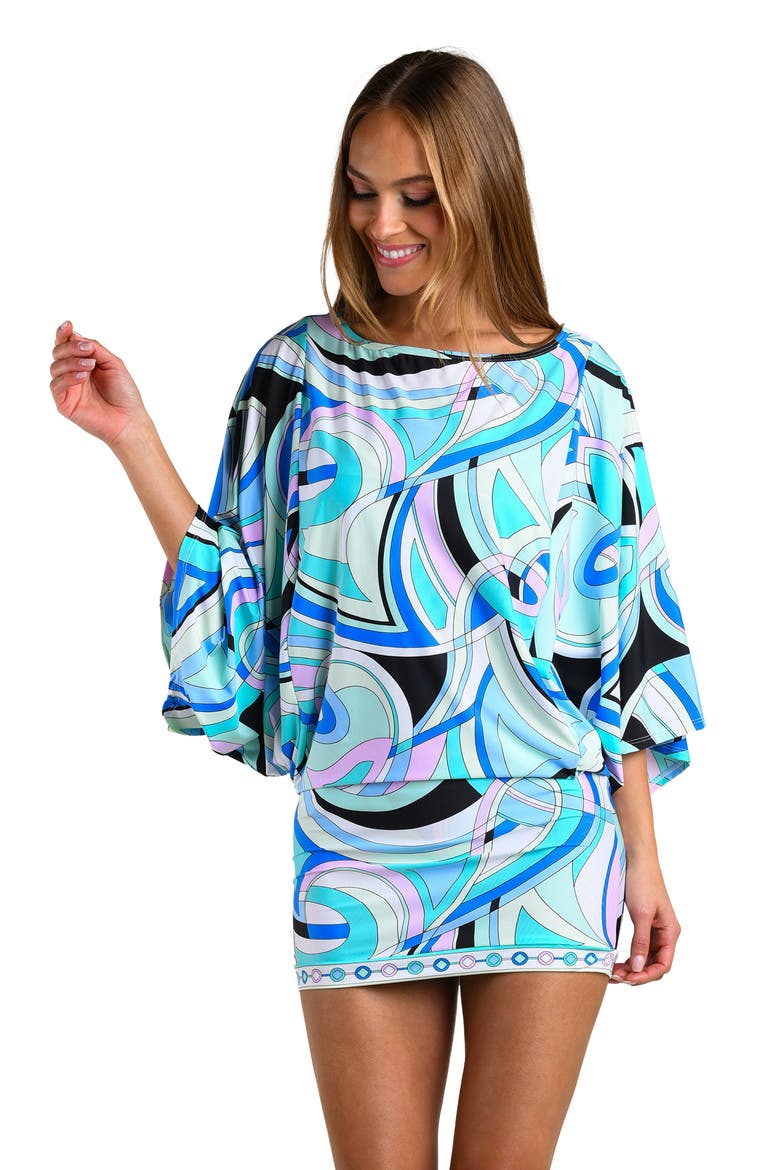 Studio Swirl Minidress, Alternate, color, SEAFOAM