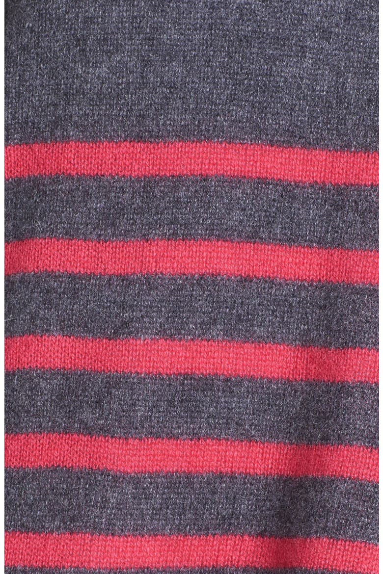 Stripe Crop Cashmere Sweater, Alternate, color, CHARCOAL/ ROSE BRIGHT STRIPE